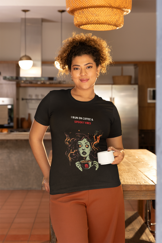 I Run on Coffee and Spooky Vibes Unisex T-shirt