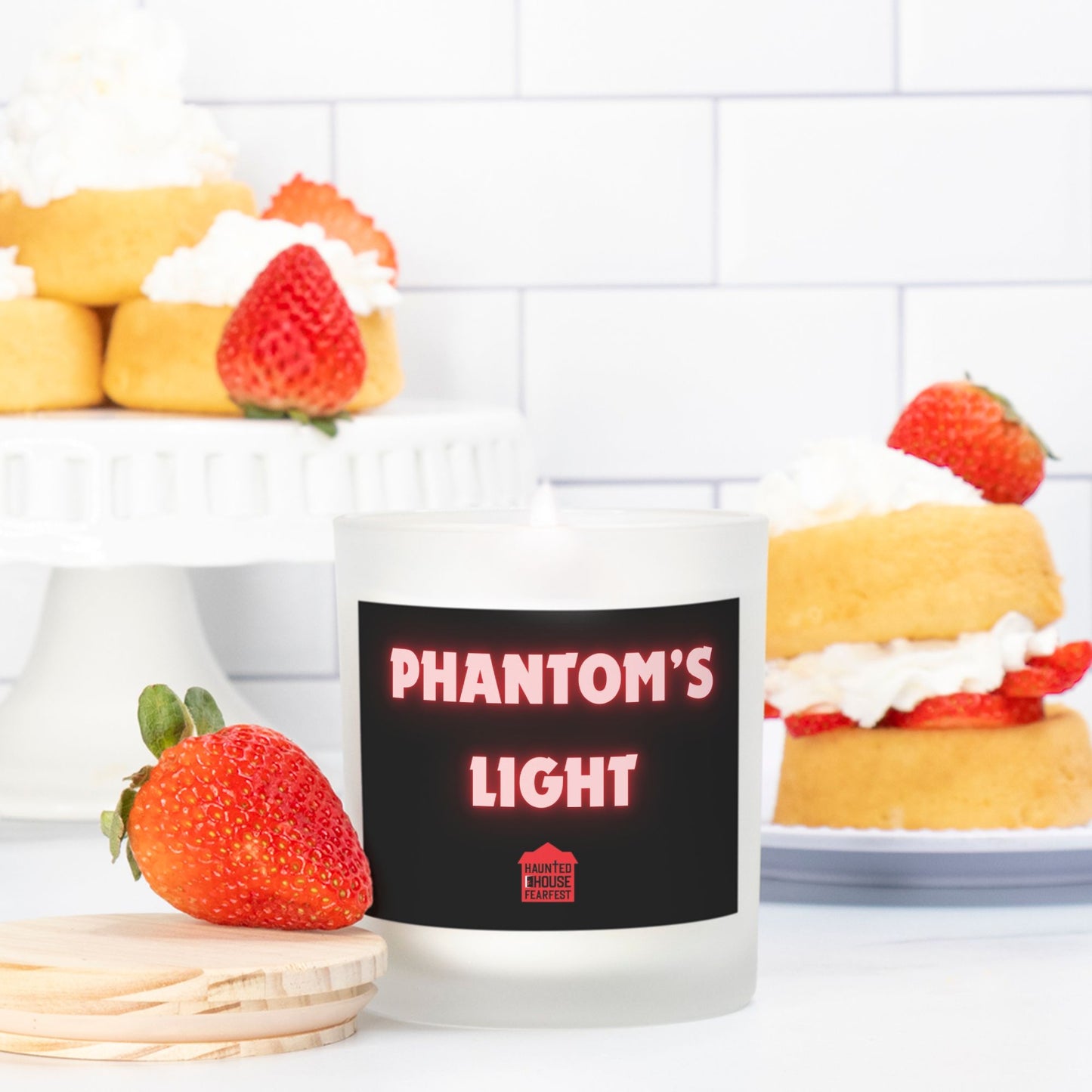 Phantom's Light Candle Frosted (Pink Wick) Glass