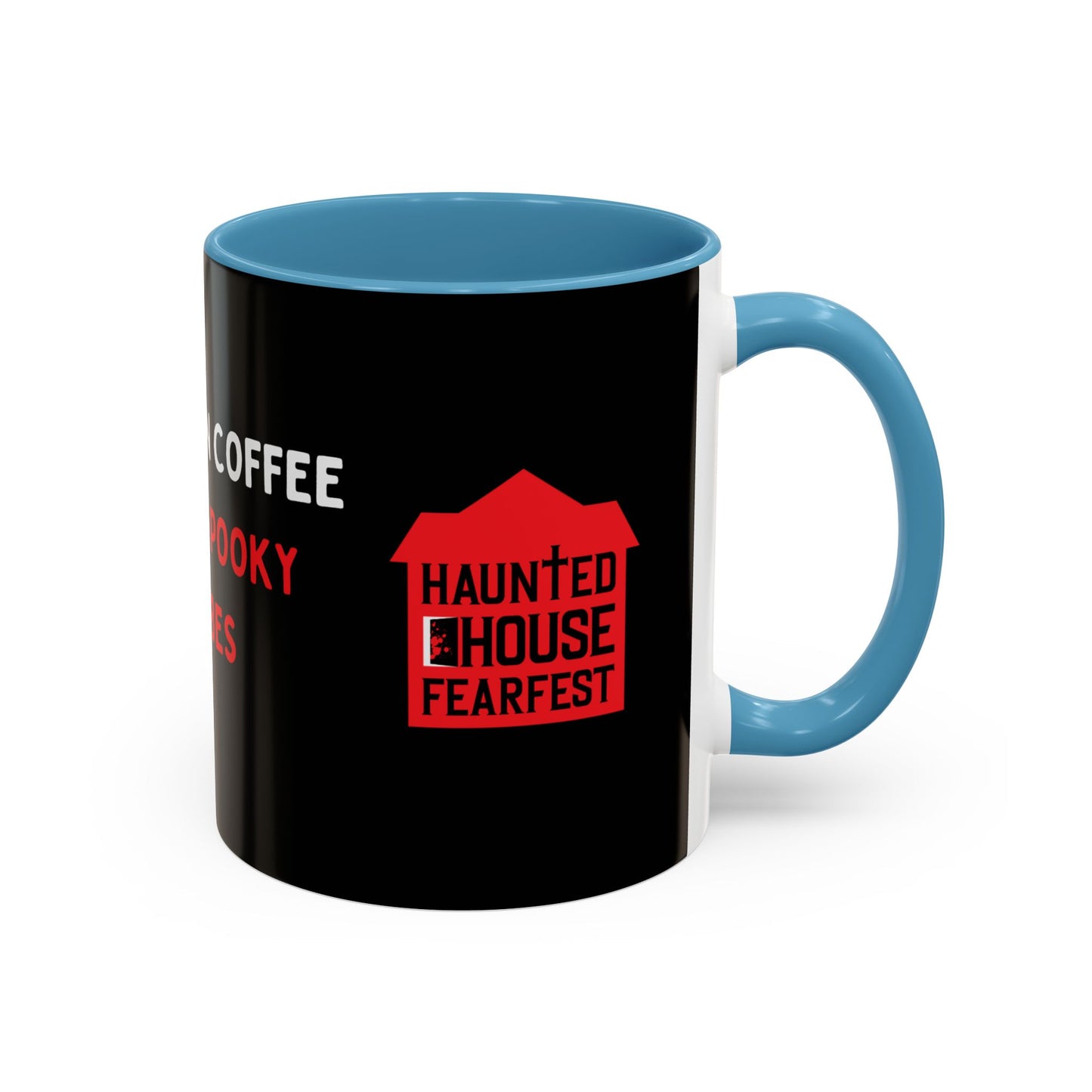 I Run on Coffee and Spooky Vibes Accent  Mug (11 oz)