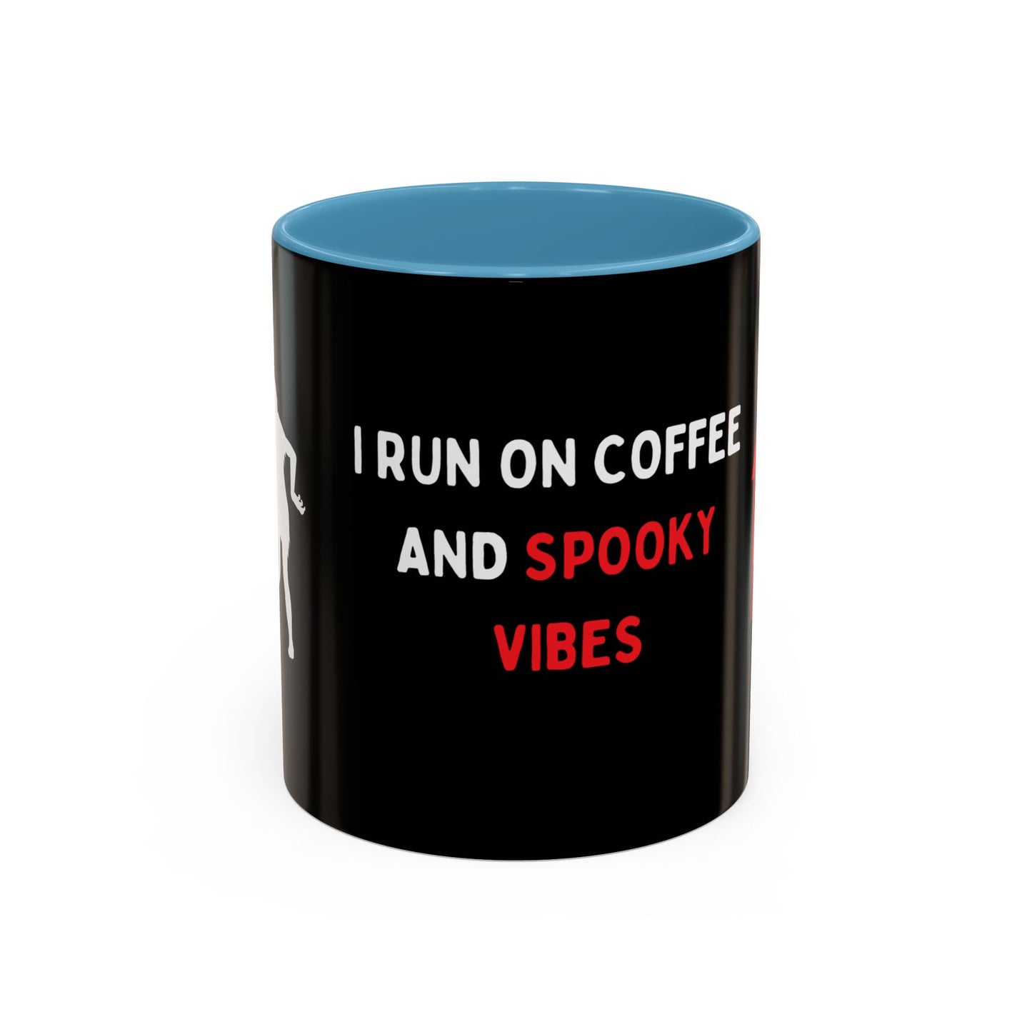 I Run on Coffee and Spooky Vibes Accent  Mug (11 oz)