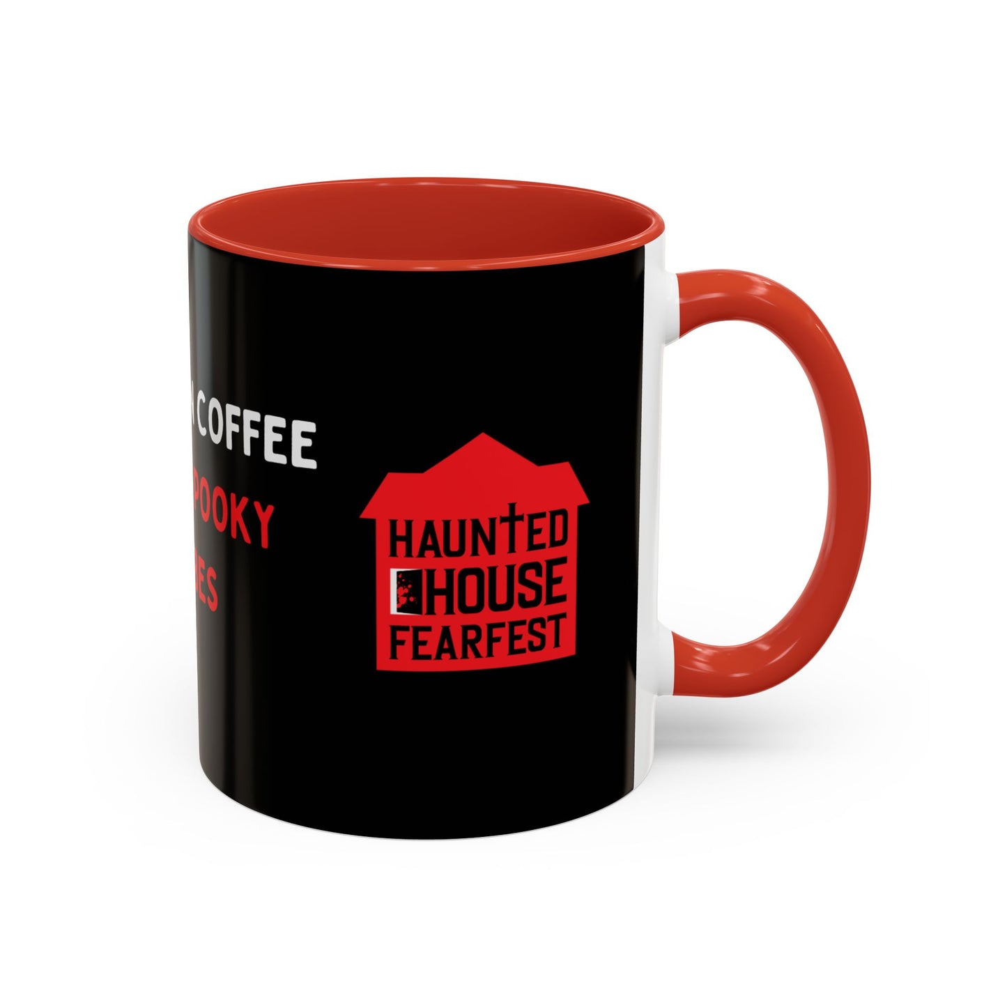 I Run on Coffee and Spooky Vibes Accent  Mug (11 oz)